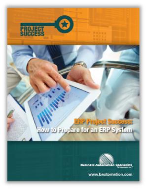 Guide cover: ERP Project Success, How to Prepare for an ERP System