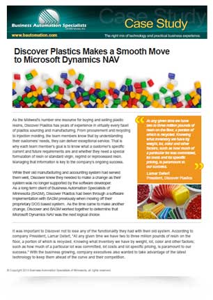 Discover Plastics Makes a Smooth Move to Microsoft Dynamics NAV