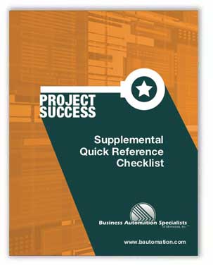 Guide cover: ERP Project Success supplemental quick reference checklist